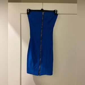 Blue mini club dress with full zipper